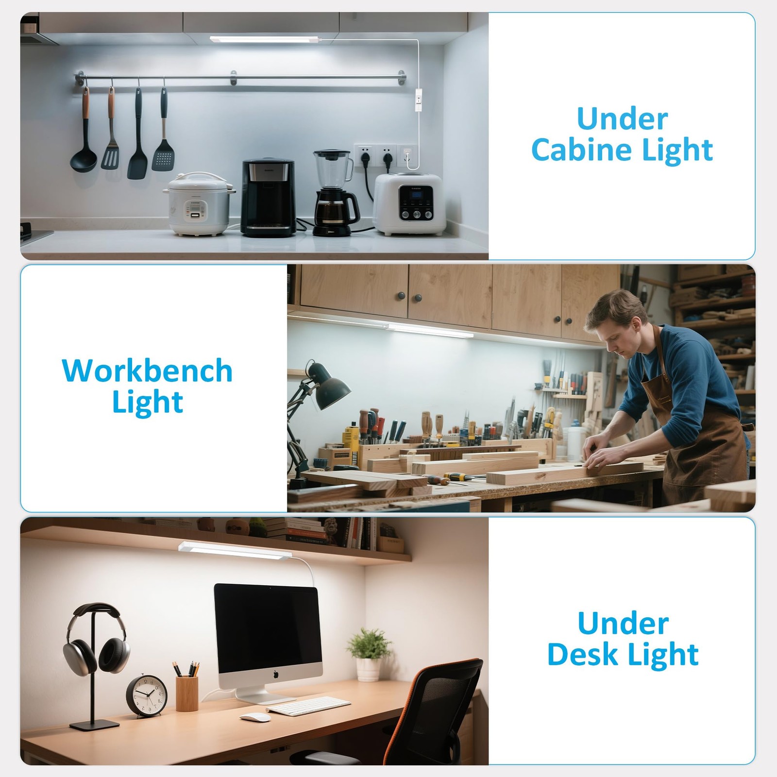 Under Cabinet Lighting Plug in, 14 Inch Linkable Ultra Bright LED Light Bar, ...