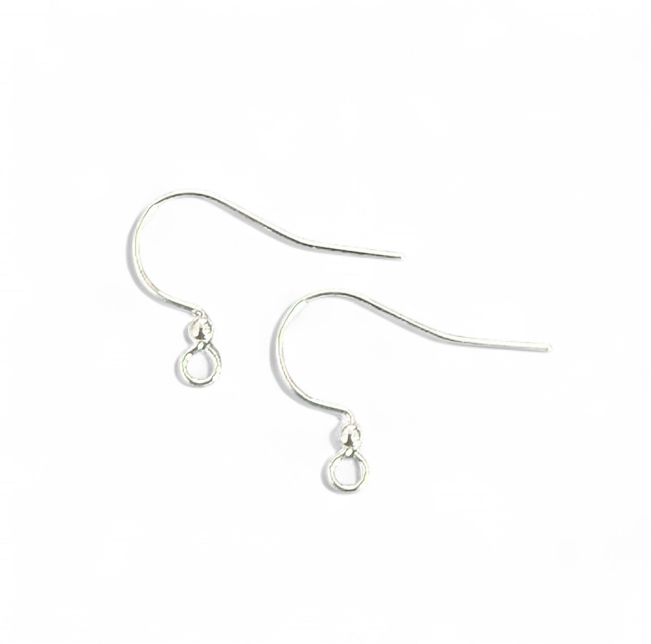100 Bright Silver 17mm Flat Fishhook Earwires Earring Hook Wires Bead Findings