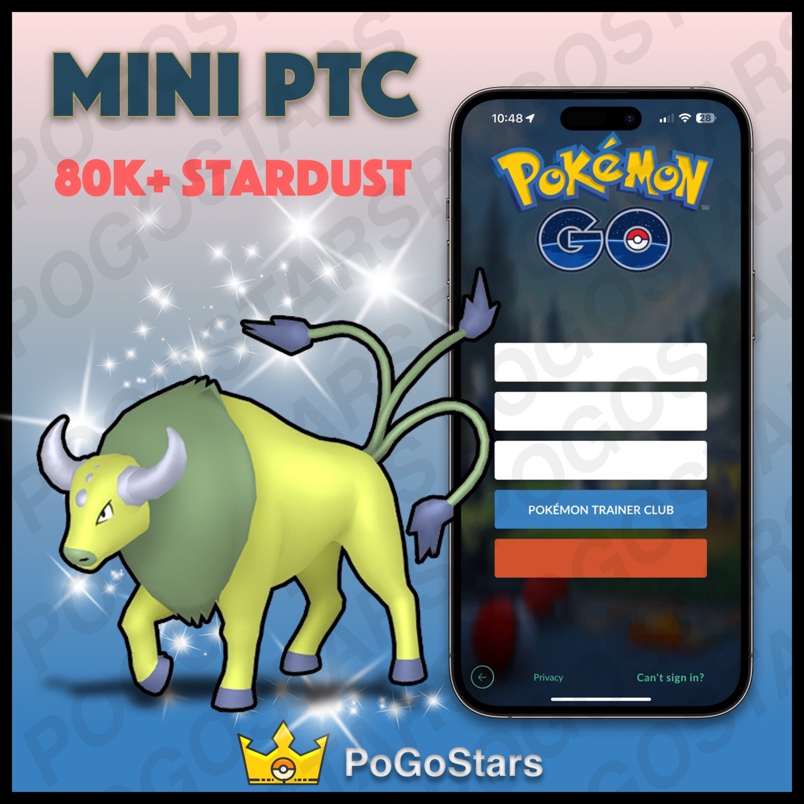 Pokémon PTC Go - Shiny Tauros - 80K Stardust✨Read Description✨