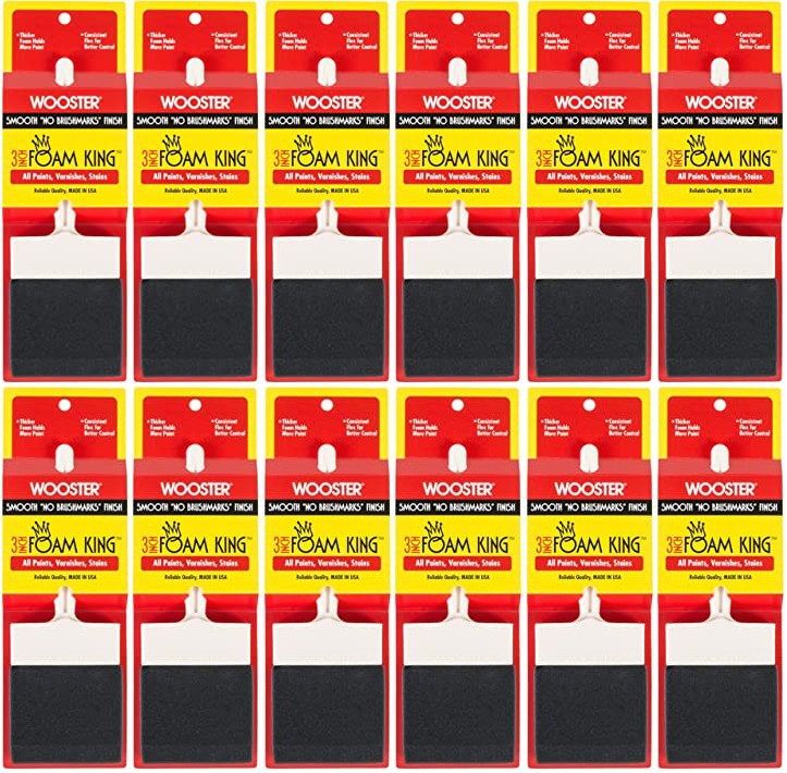 Wooster Genuine 3" Foam King Foam Paintbrush 12-Pack, 3103-3-12PK