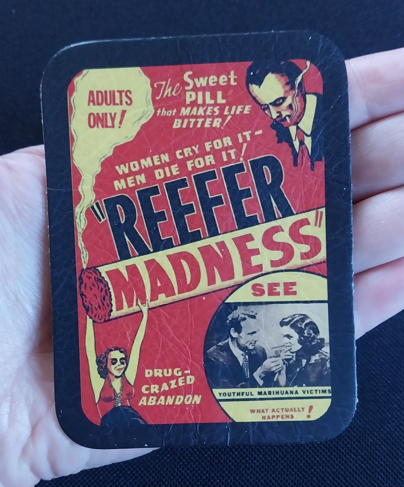 REEFER MADNESS ~ Sweet Pill Classic Movie Poster Jacket Vest Leather Patch