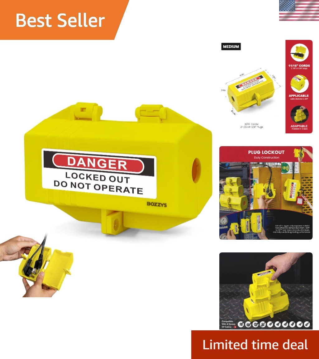 High-Visibility Medium Lockout Tagout Cover for Safe Electrical Use 4.7x3.6 in