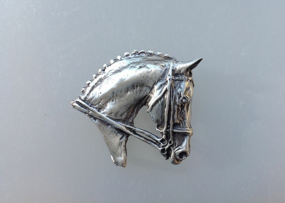 Dressage Horse belt buckle pewter for snap belt Forge Hill Sculpture equestrian