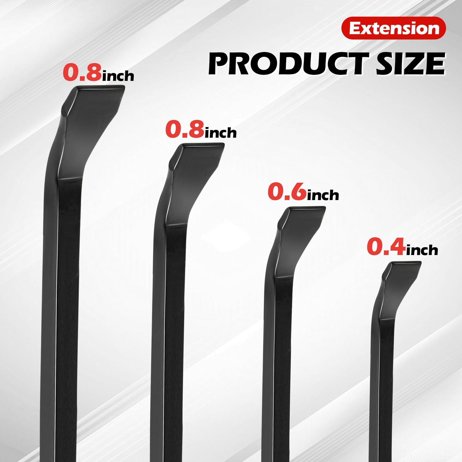 Utility 4Pcs Pry Bar Set,8",12",18",24" Mechanic Hand Tools with Thicker Stri...