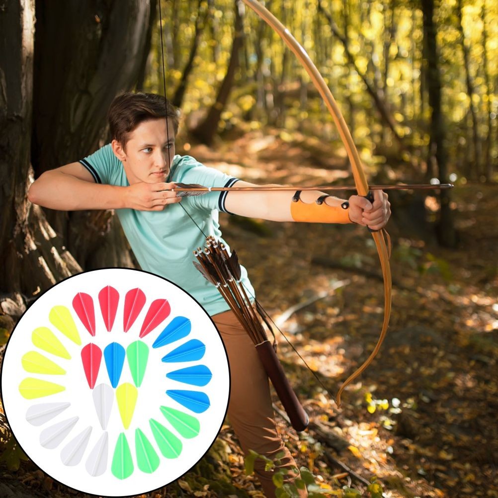 50Pcs Durable Rubber Arrow Vanes for Archery Use Assorted Color Fletchings