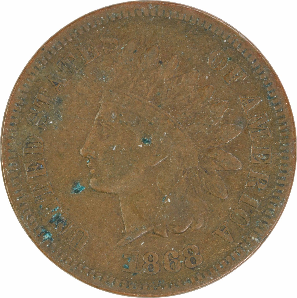 1868 Indian Cent F Uncertified #121