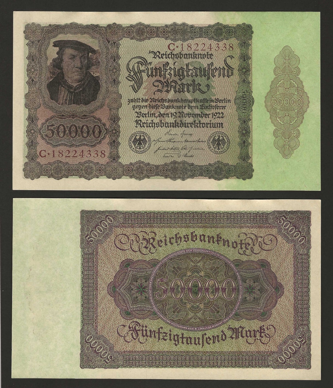 GERMANY 50,000 Mark 1922, P-80, Weimar Republic, Pack Fresh UNC, 50000 Mark