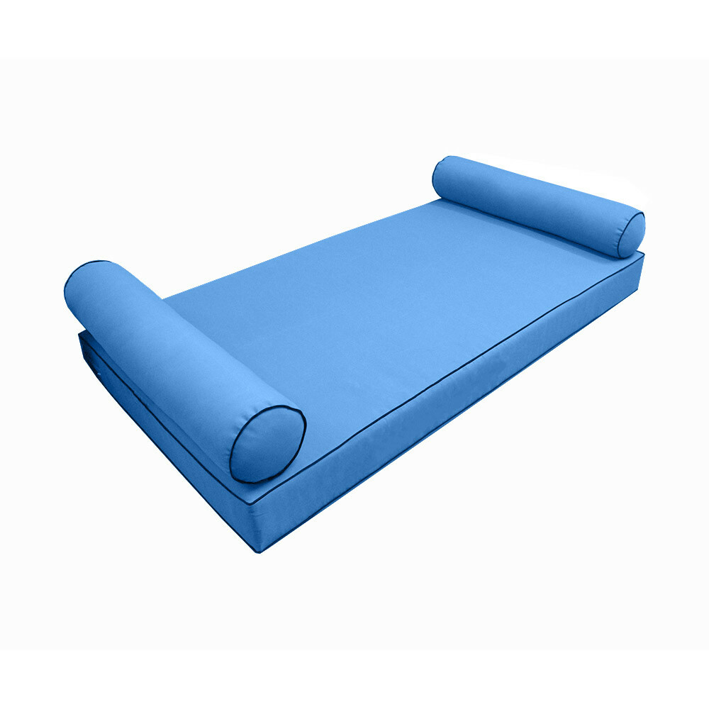 *COVER ONLY*-Style 5 Daybed Mattress Bolster Pillow Contrast PipeTrim Crib-AD102