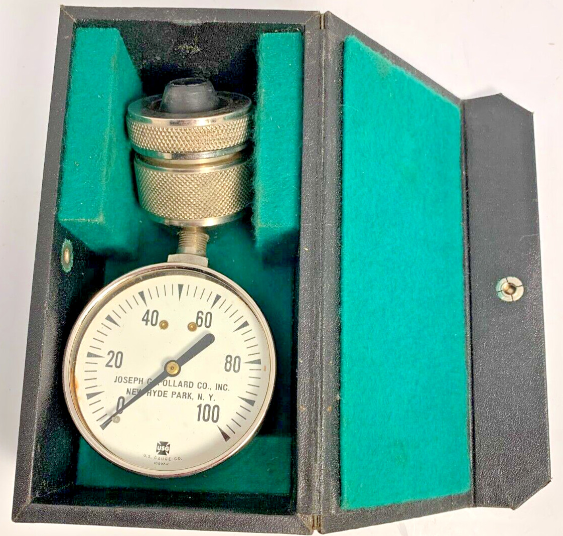 Vintage Marsh Instrument Co. 100 PSI Max Pressure Gauge [e-07]