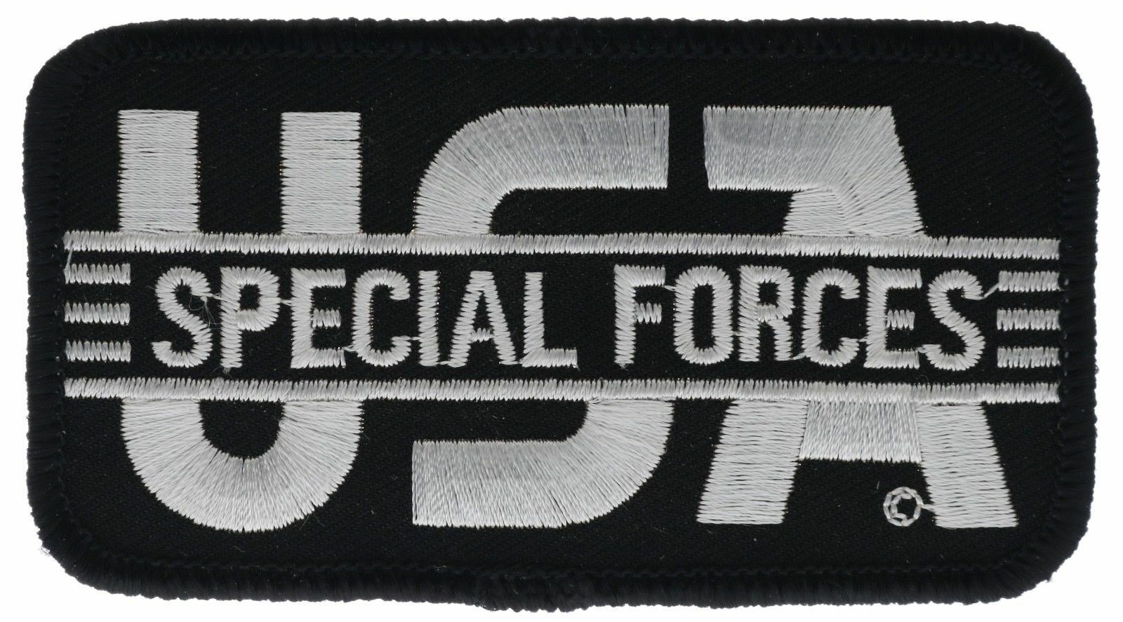 USA Special Forces Script Silver Black 3.5 Inch Embroidered Patch F2D1Q