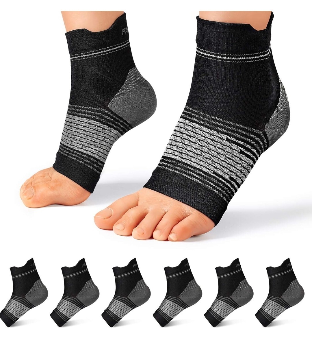 Plantar Fasciitis Sock (6 Pairs- L) Men & Women. SHIPS FREE FROM USA