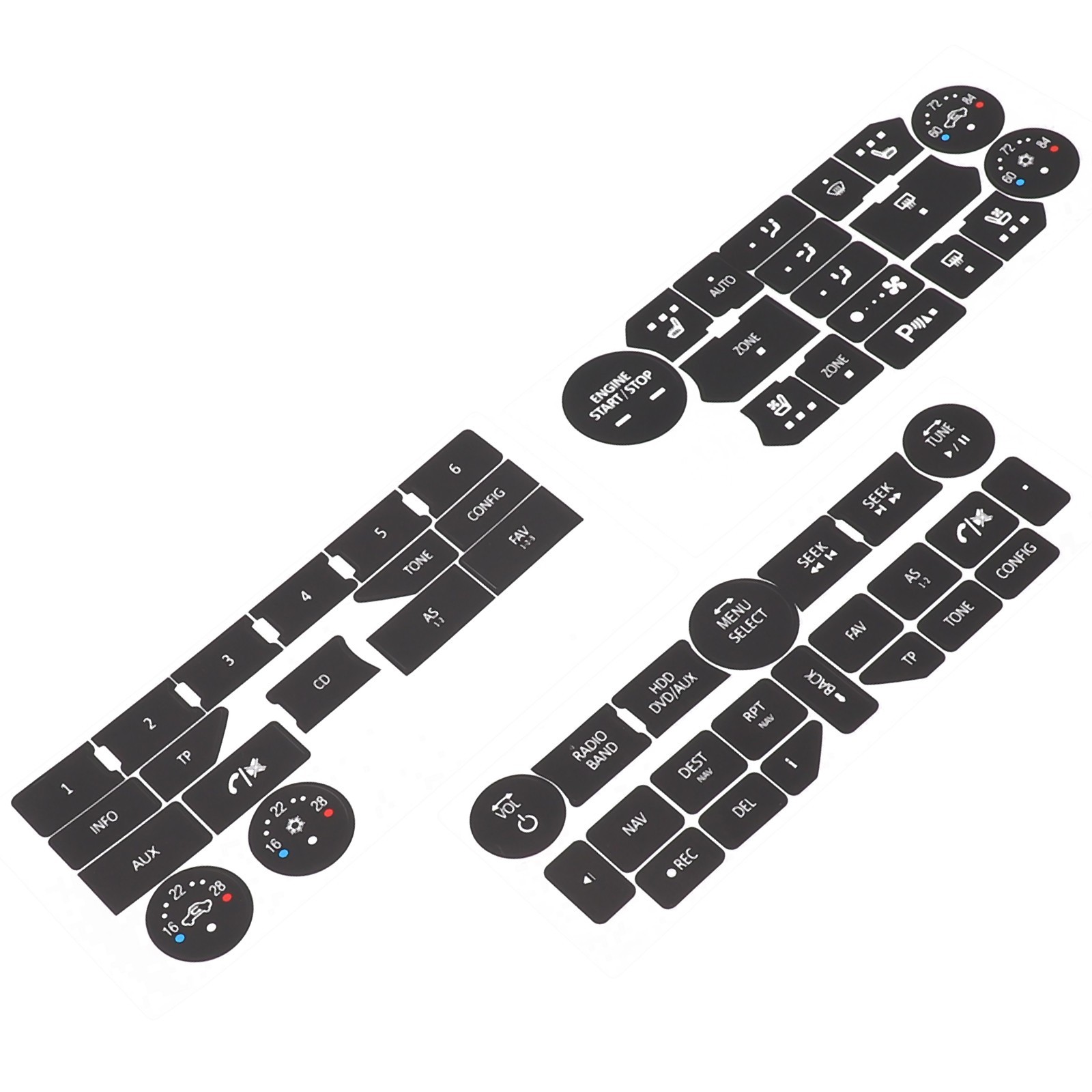 Button Repair Decals Climate Control Radio Stickers For SAAB 3rd Gen 9-5NG 9-4X