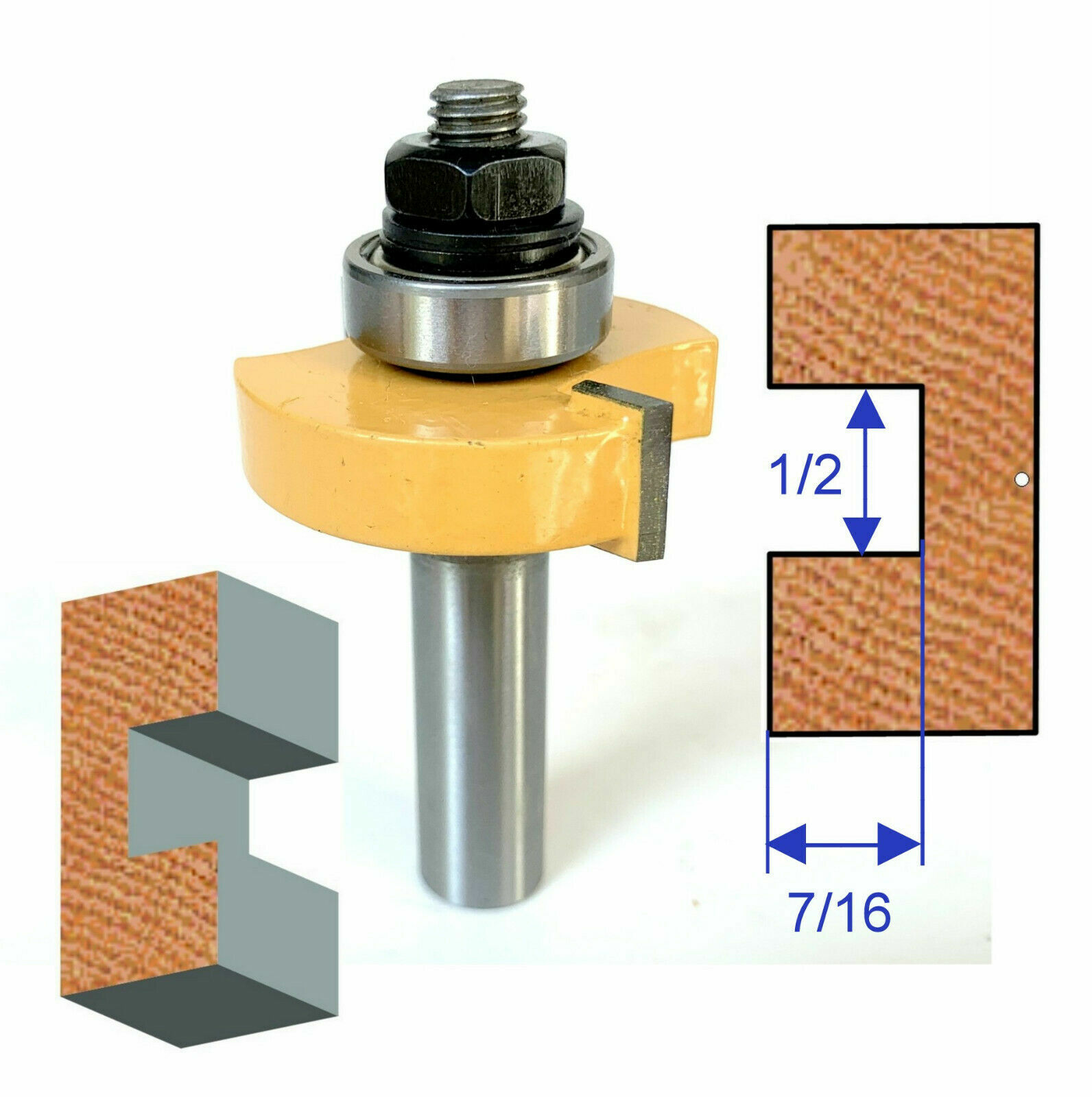 1pc 1/2" shank 1/2" Width 7/16 Depth Slot Groove Still Router Bit S