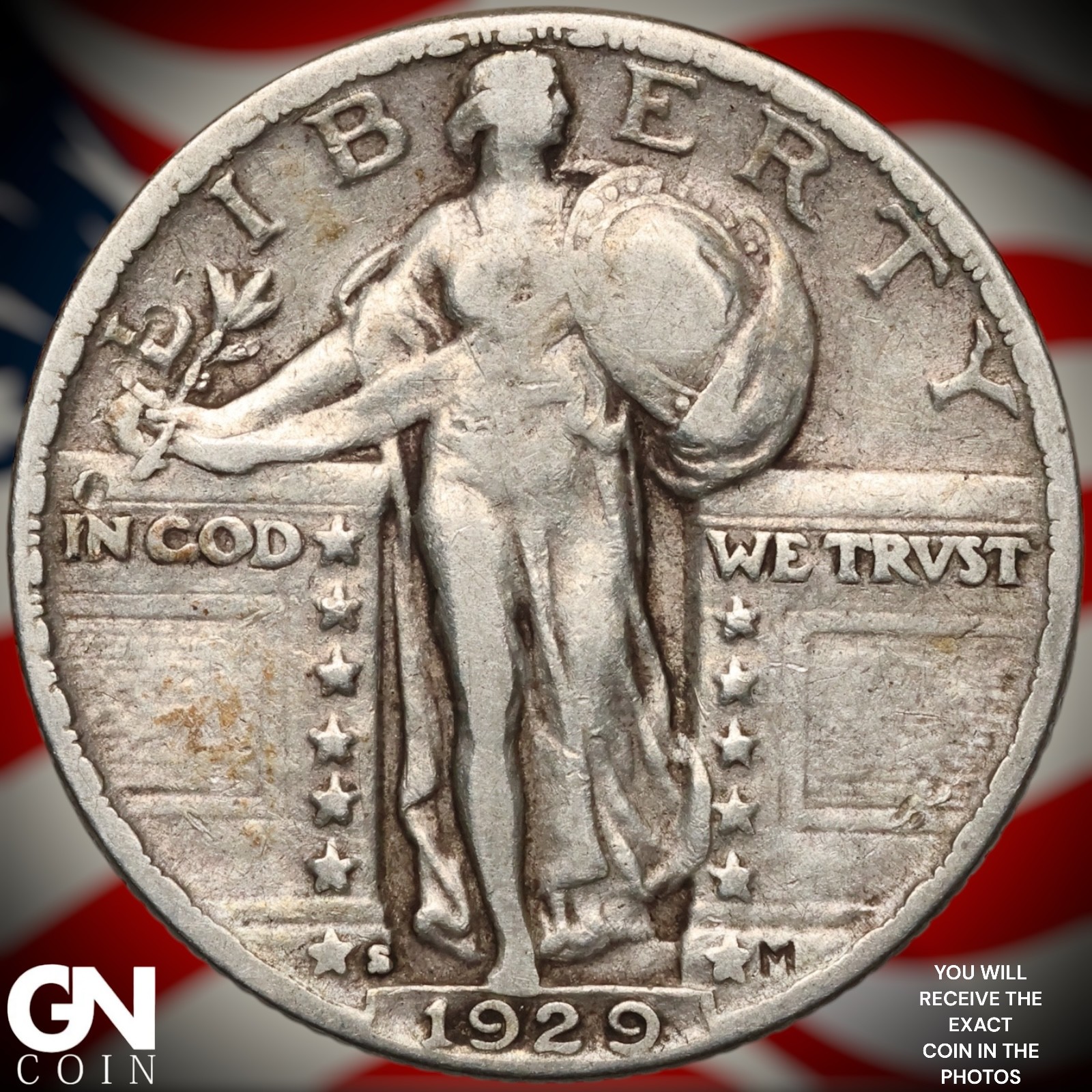 1929 S Standing Liberty Quarter A8157