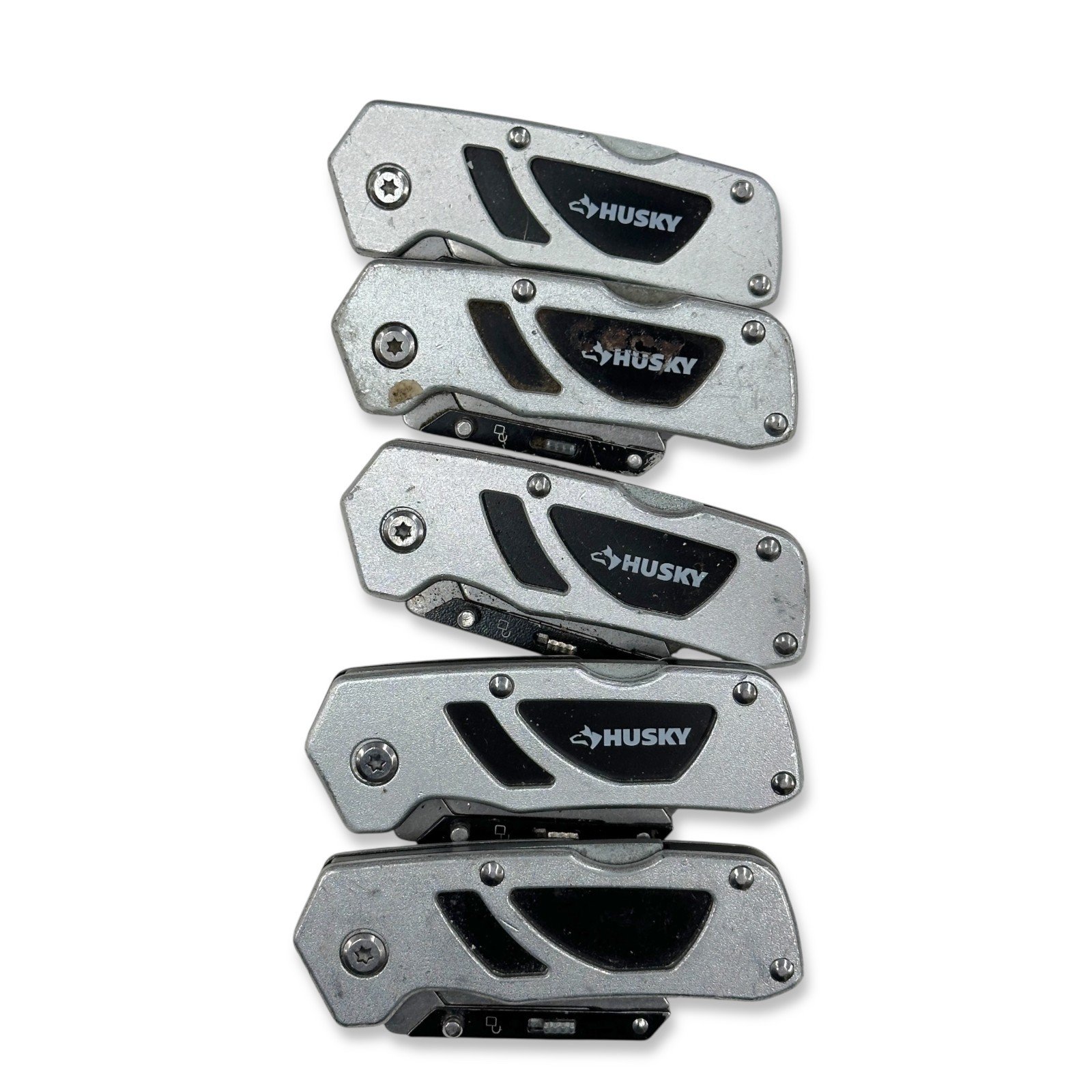 Husky Folding Box Cutters Utility Knife Tool Set,  5 Pieces