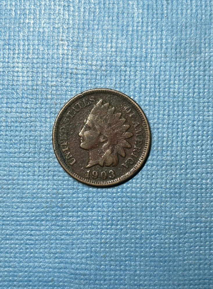 1903 Indian Head Cent Fine Condition Nice Details Exact Coin Pictured #NY19