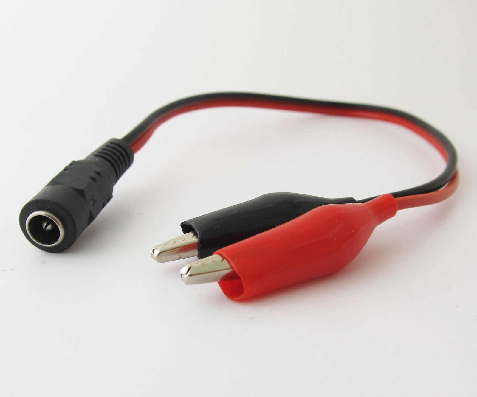 100 sets 30cm 5.5x2.1mm 2.1 DC Female Jack to Dual Alligator Clip DC Power Cable