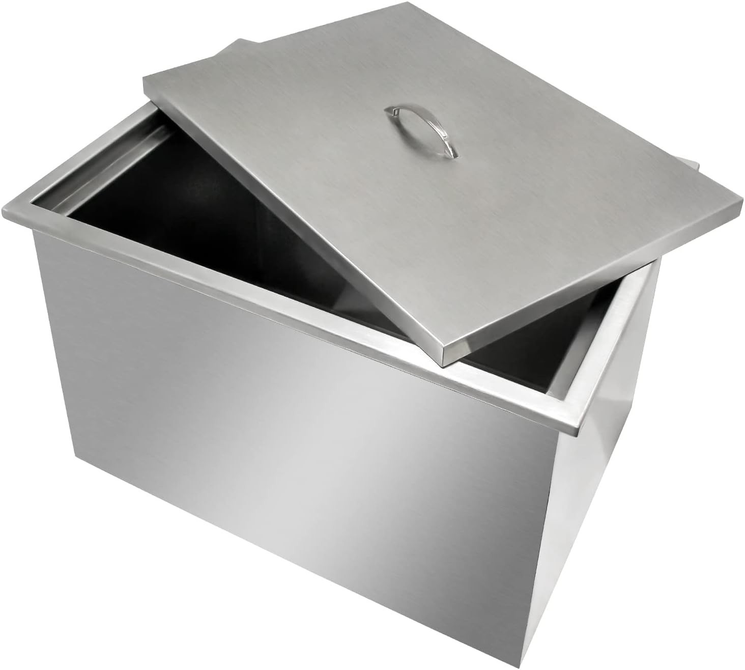 Drop-in Ice Chest, Outdoor Kitchen Stainless Steel Ice Cooler with Handle Cover