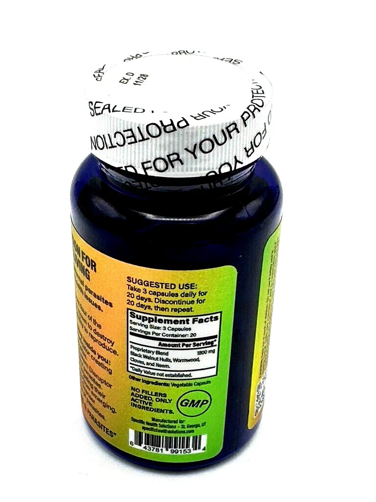 Specific Health Solutions Parasite Knockout, Black Walnut, 60 Vegetable Capsules