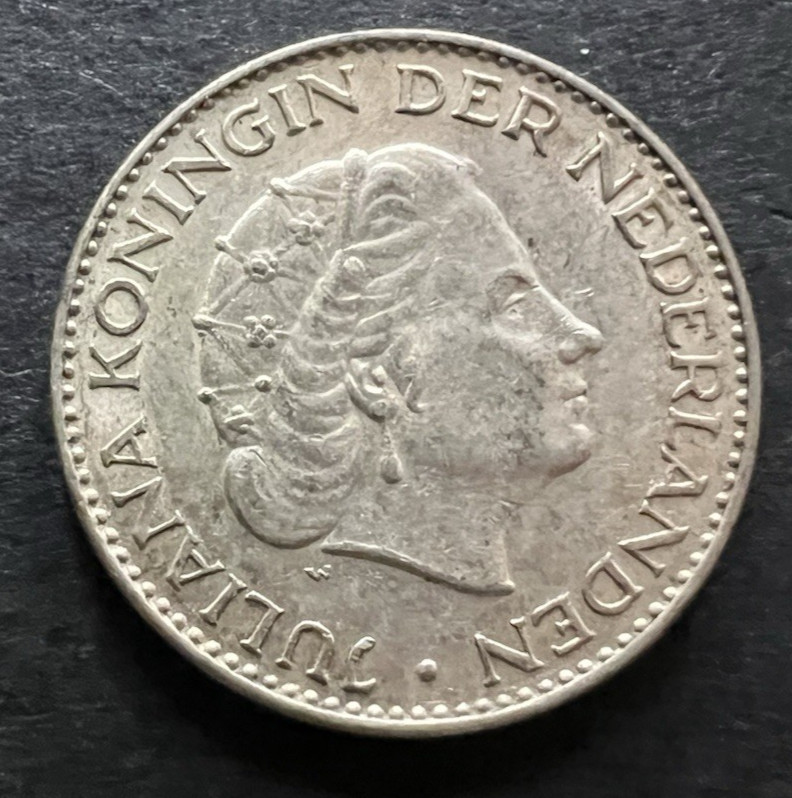 1964 Netherlands 1 Gulden Silver Coin