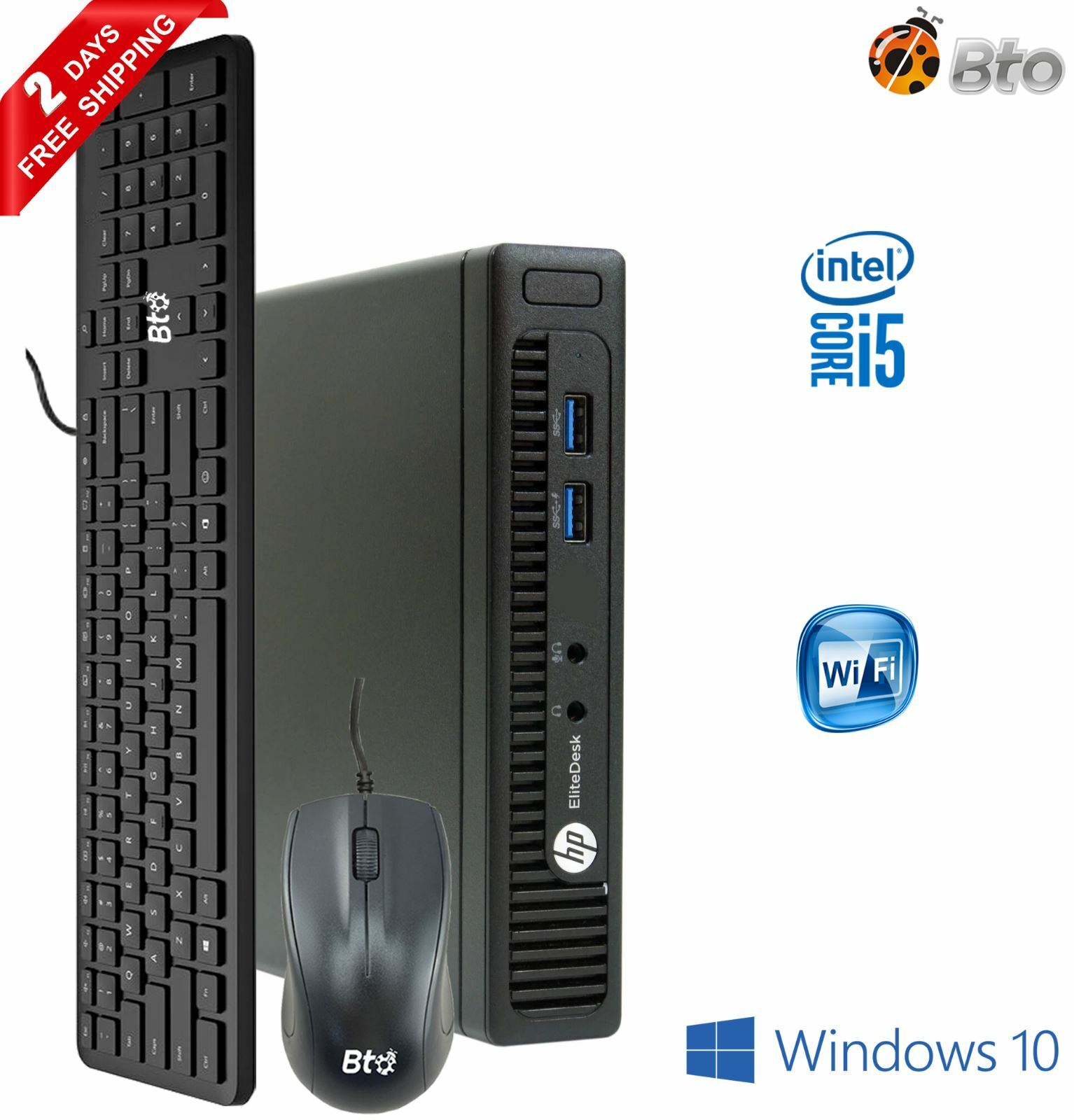 HP 800G1 Tiny Micro Desktop Computer Core i5 16GB Ram 1TB SSD Wi-Fi Win10 Pro PC