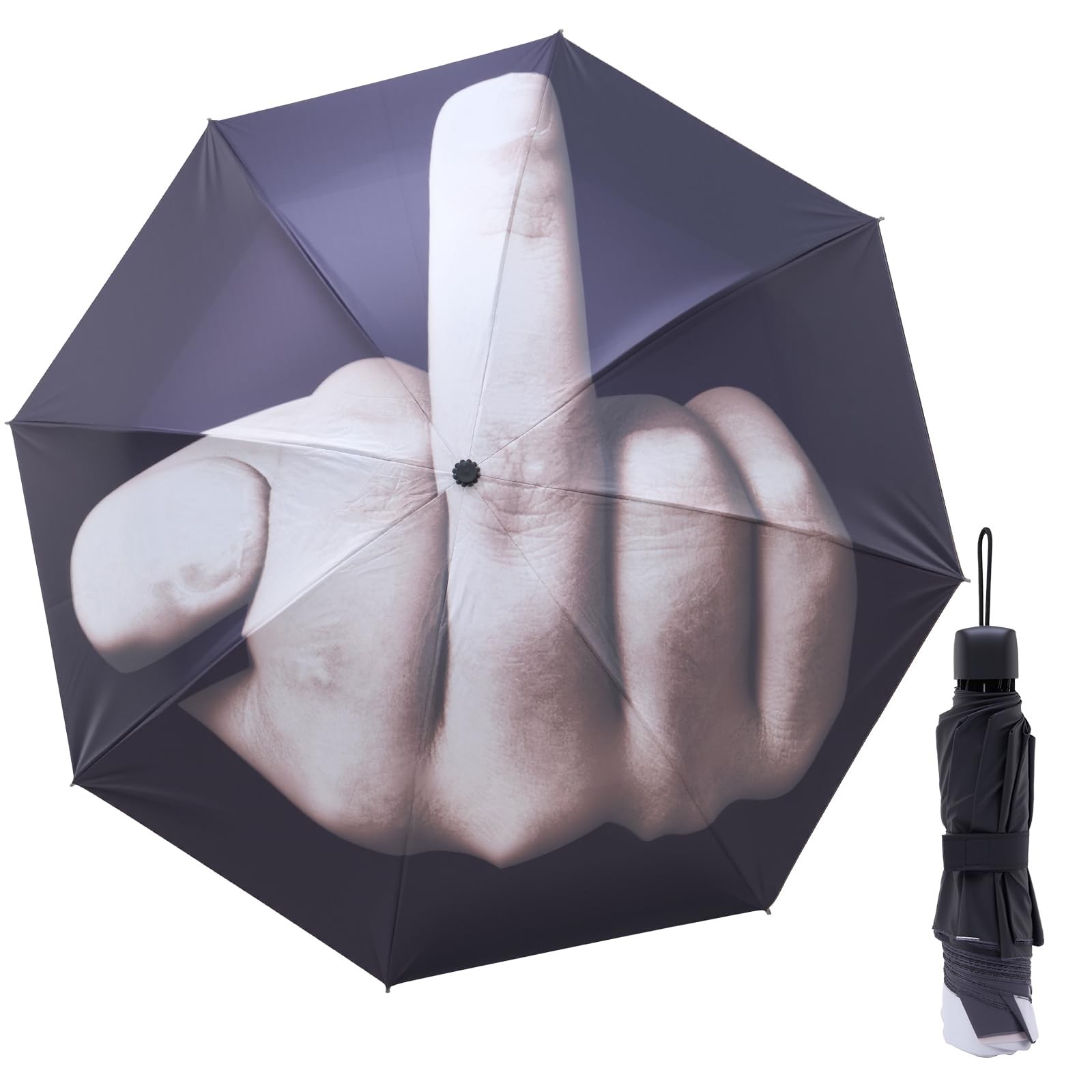 Paraguas plegable divertido del dedo medio para la protección UV de la lluvia