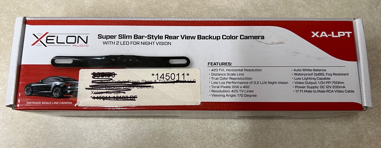 XELON Audio Super Slim Bar Style Rear View Backup Color Camera XA-LPT