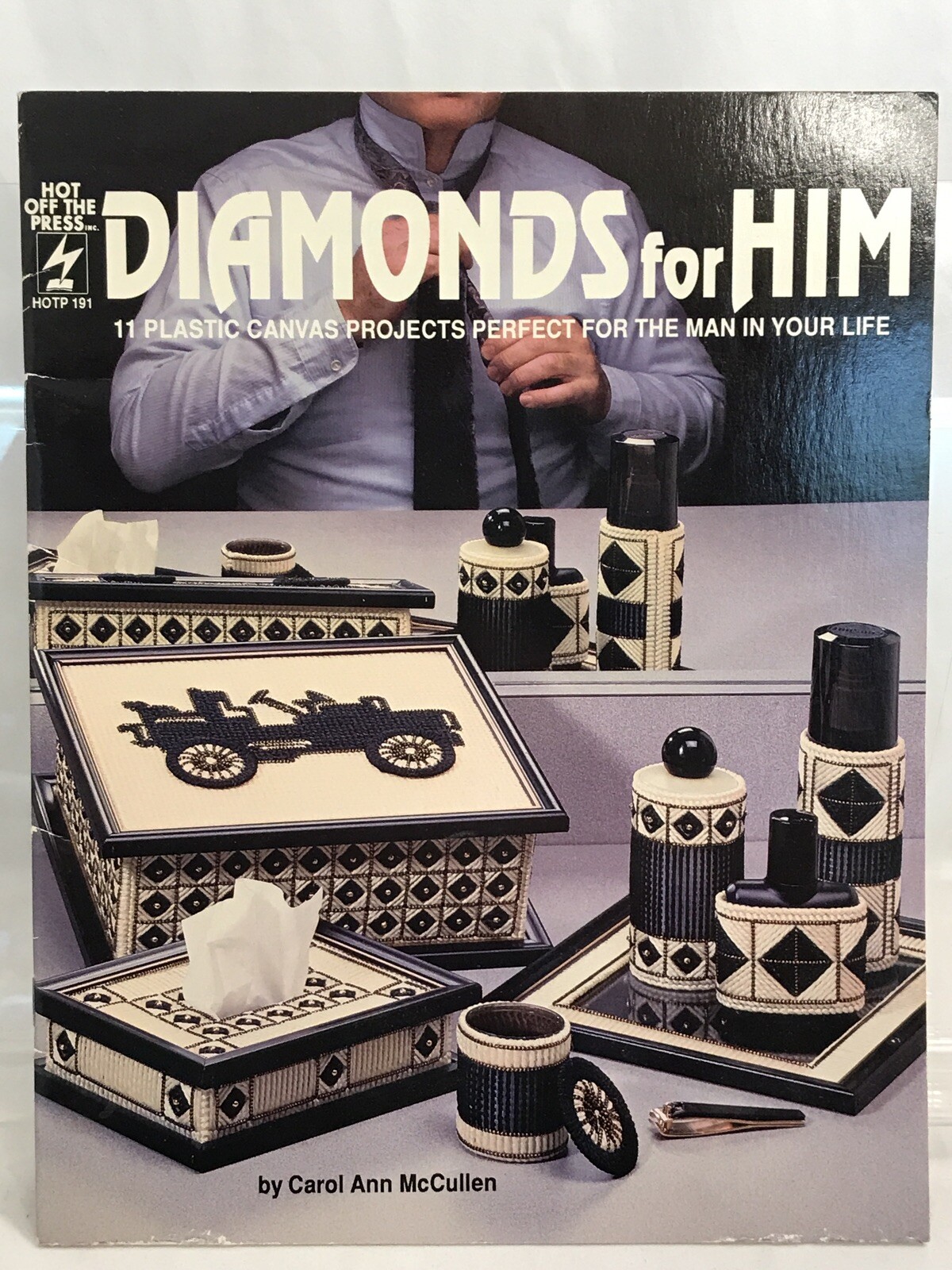 Diamonds For Him Plastic Canvas booklet masculine gifts Father's Day car husband
