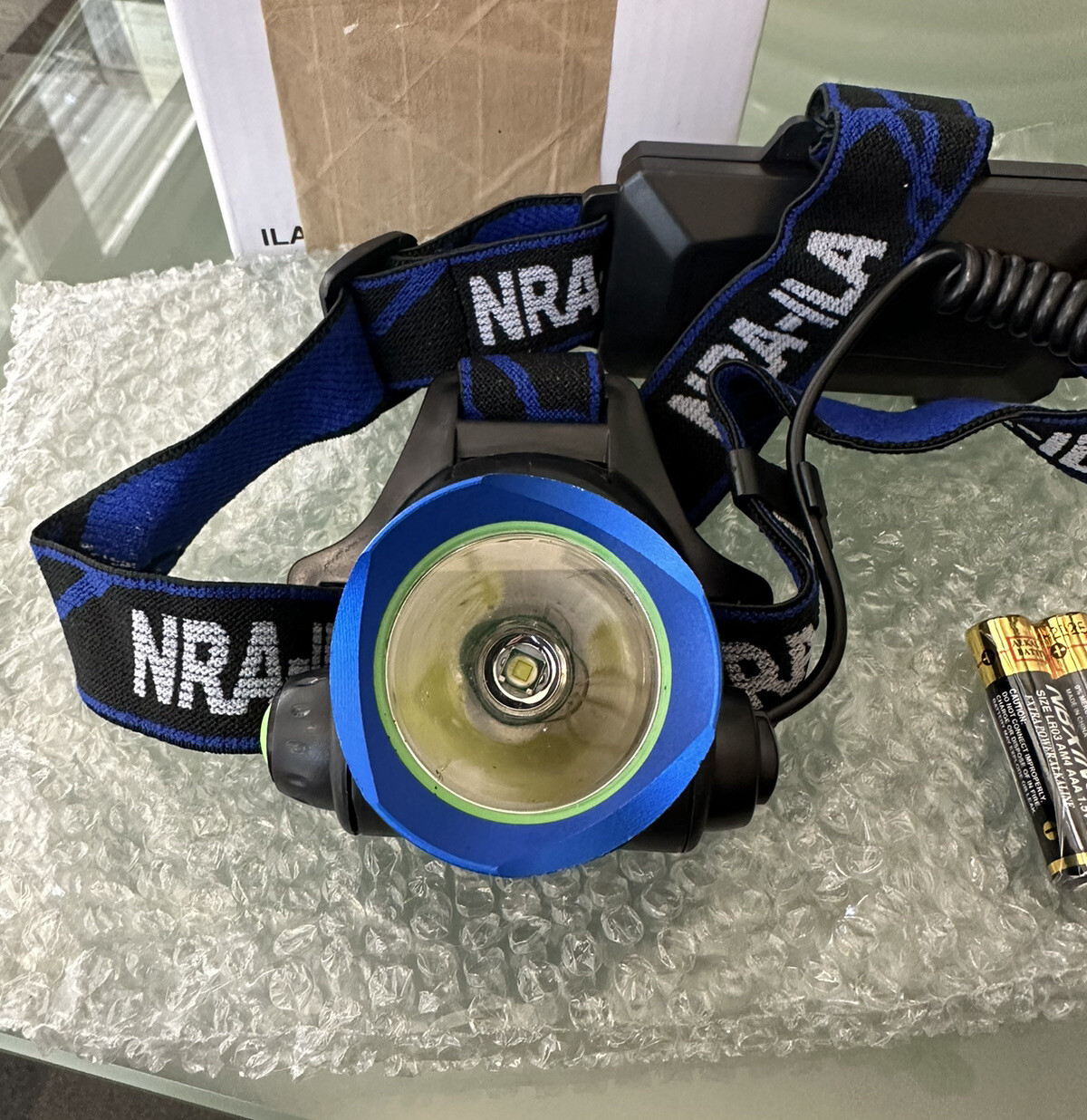 T6 LED Adjustable Headlamp Head Strap & Battery Compartment - Blue/Black