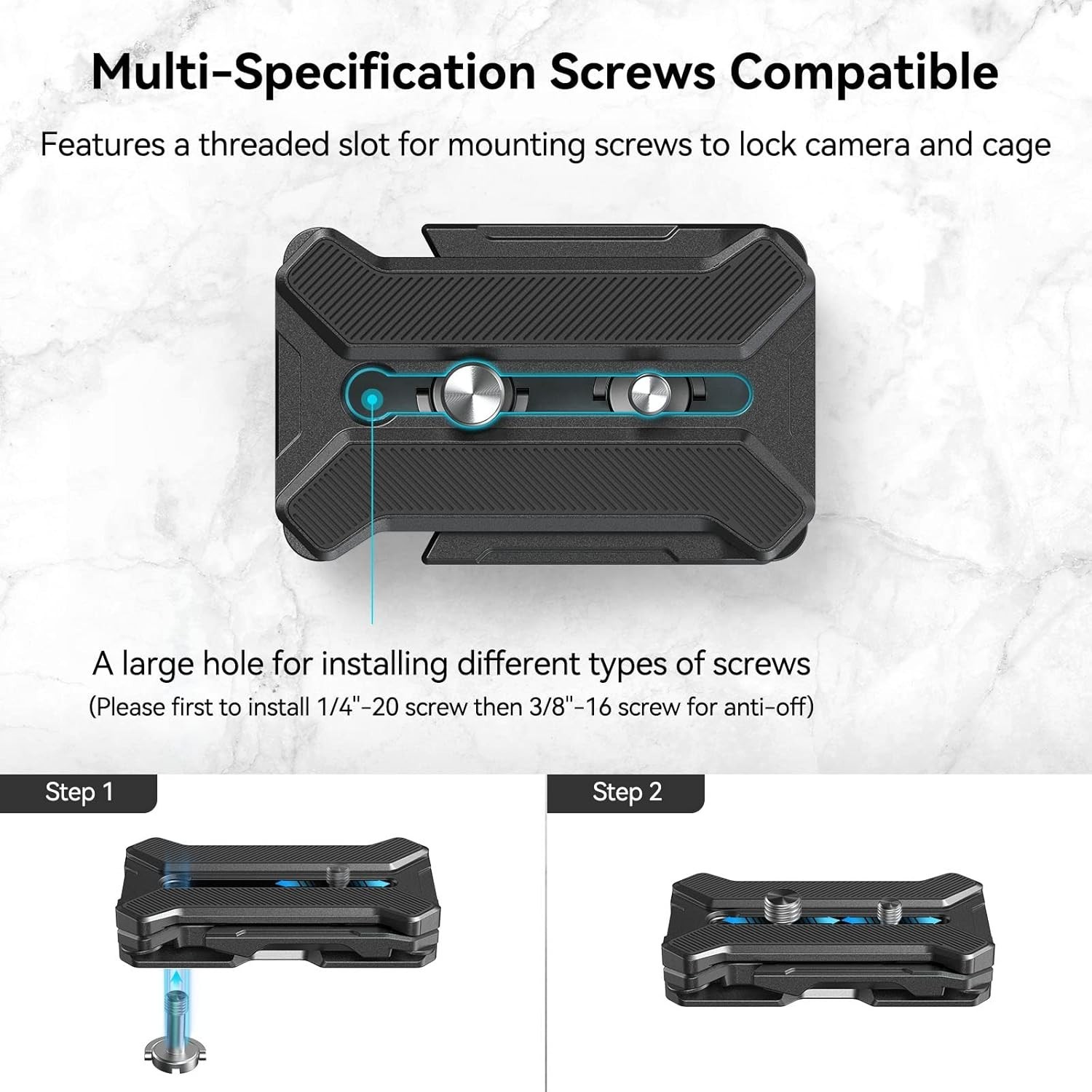 Lightweight Camera Quadruped Support Plate - 44.1lb Load
