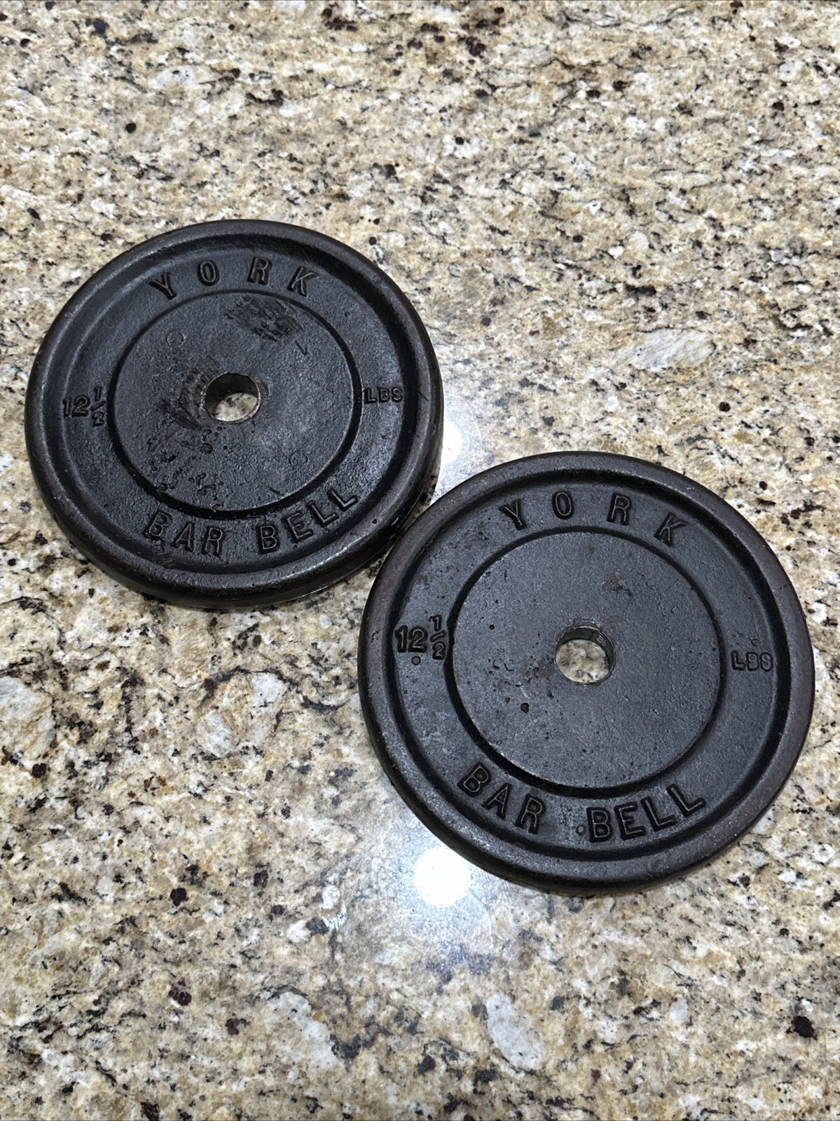 VINTAGE YORK 12.5 LB WEIGHT PLATES FOR 1”BARBELL/DUMBBELL WIDE LETTER LOT 2 - 25
