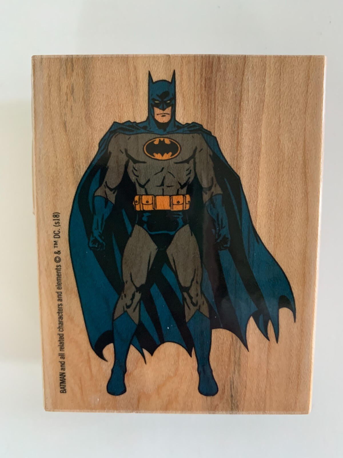 Inkadinkado Wood Mount Red Rubber Stamp STANDING BATMAN