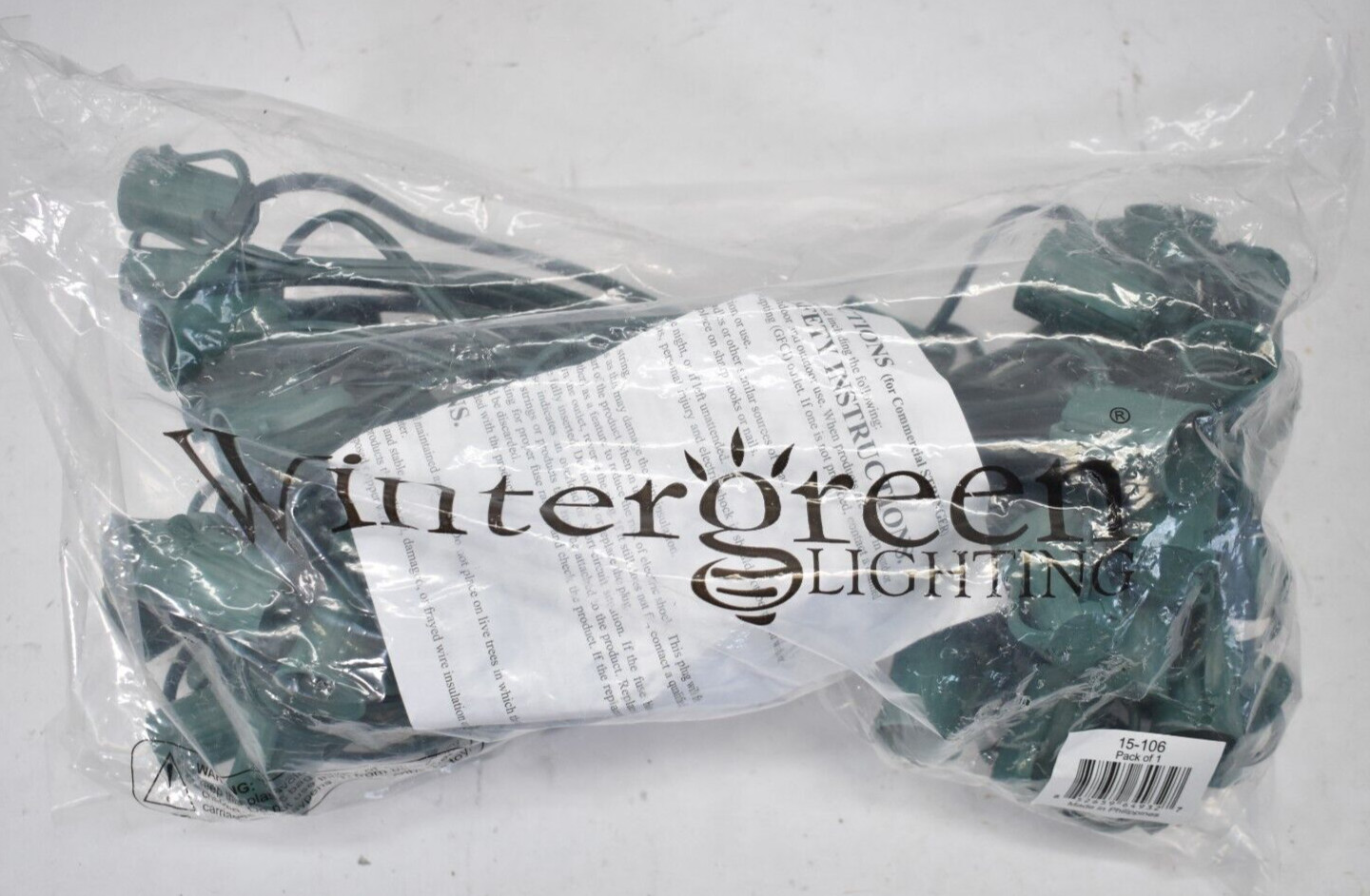 Wintergreen Lighting C9 E17 Base Light Stringer 7 AMP SPT 1 Green Wire