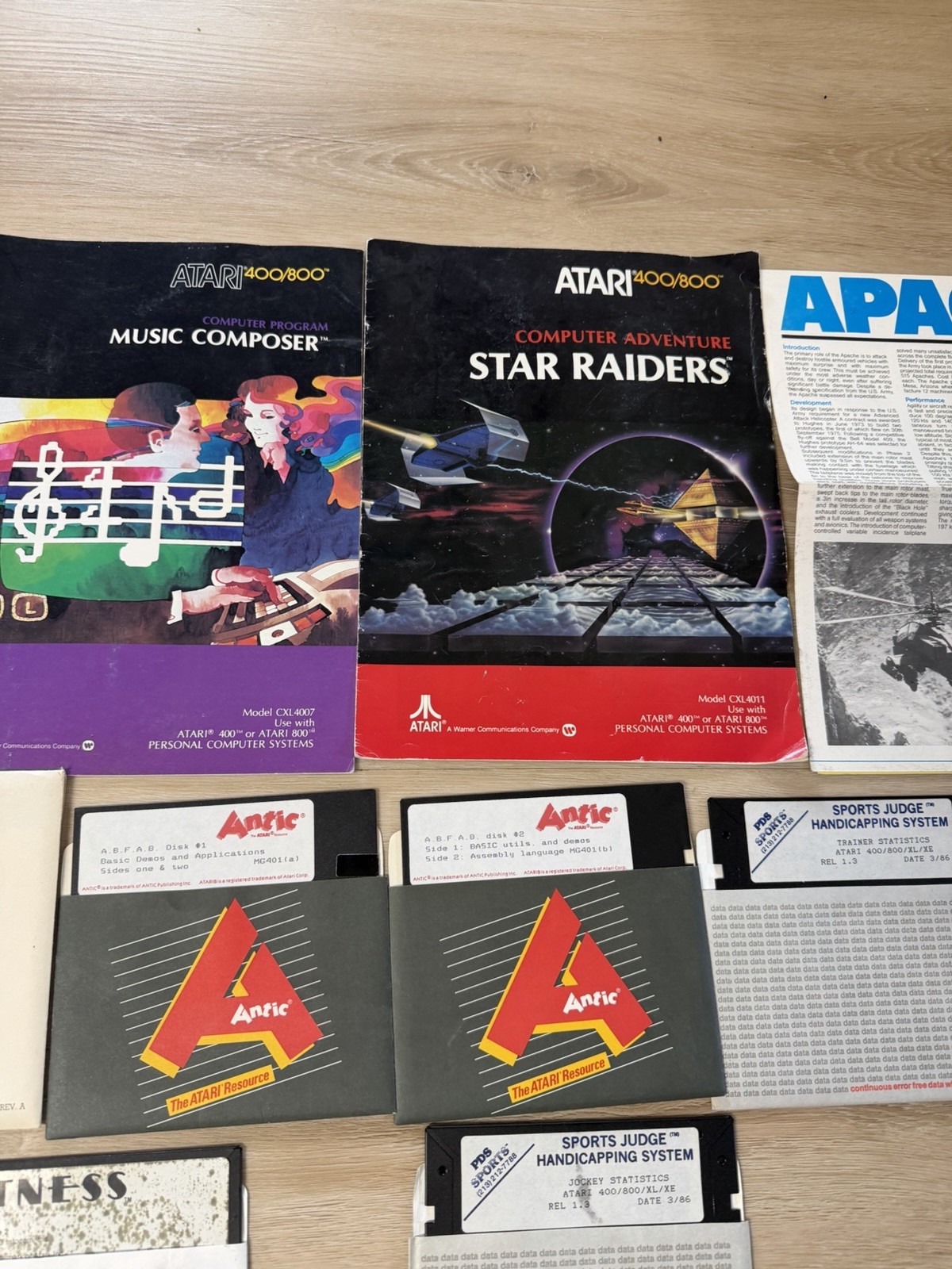 Vintage Atari 400 800 8-Bit Software Disk Manual Lot Mindshadow Witness Untested