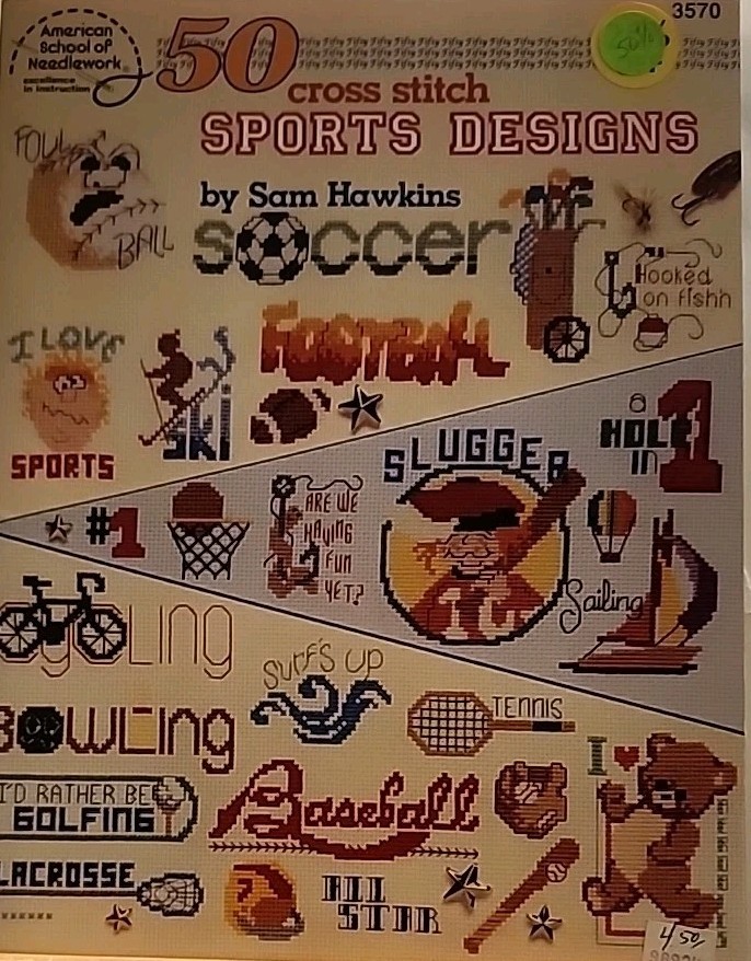 American School Of Needlework 50 Cross Stitch Sports  Chart Design