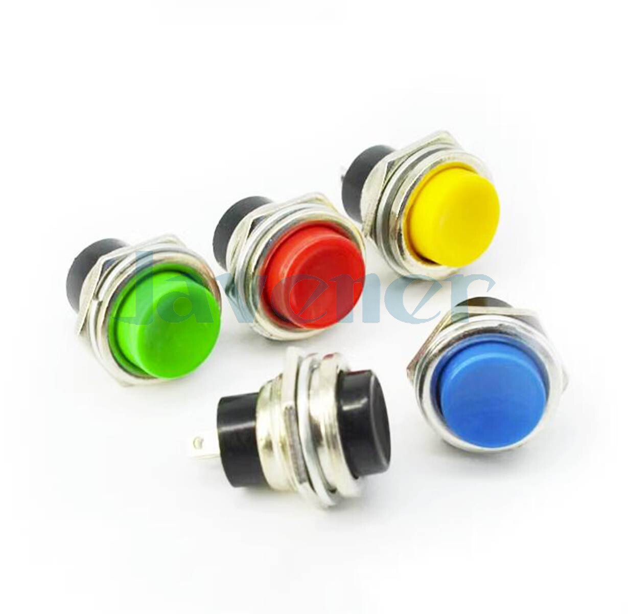 LOT10 16mm Mount Hole 2 Pins SPST 3A 125VAC N/C N/O Momentary Push Button Switch