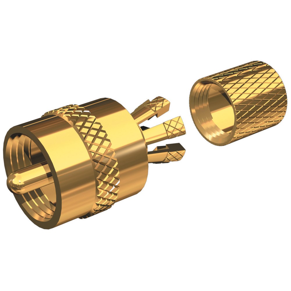 Shakespeare PL-259-CP-G - Solderless PL-259 Connector for RG-8X or RG-58/AU Coax