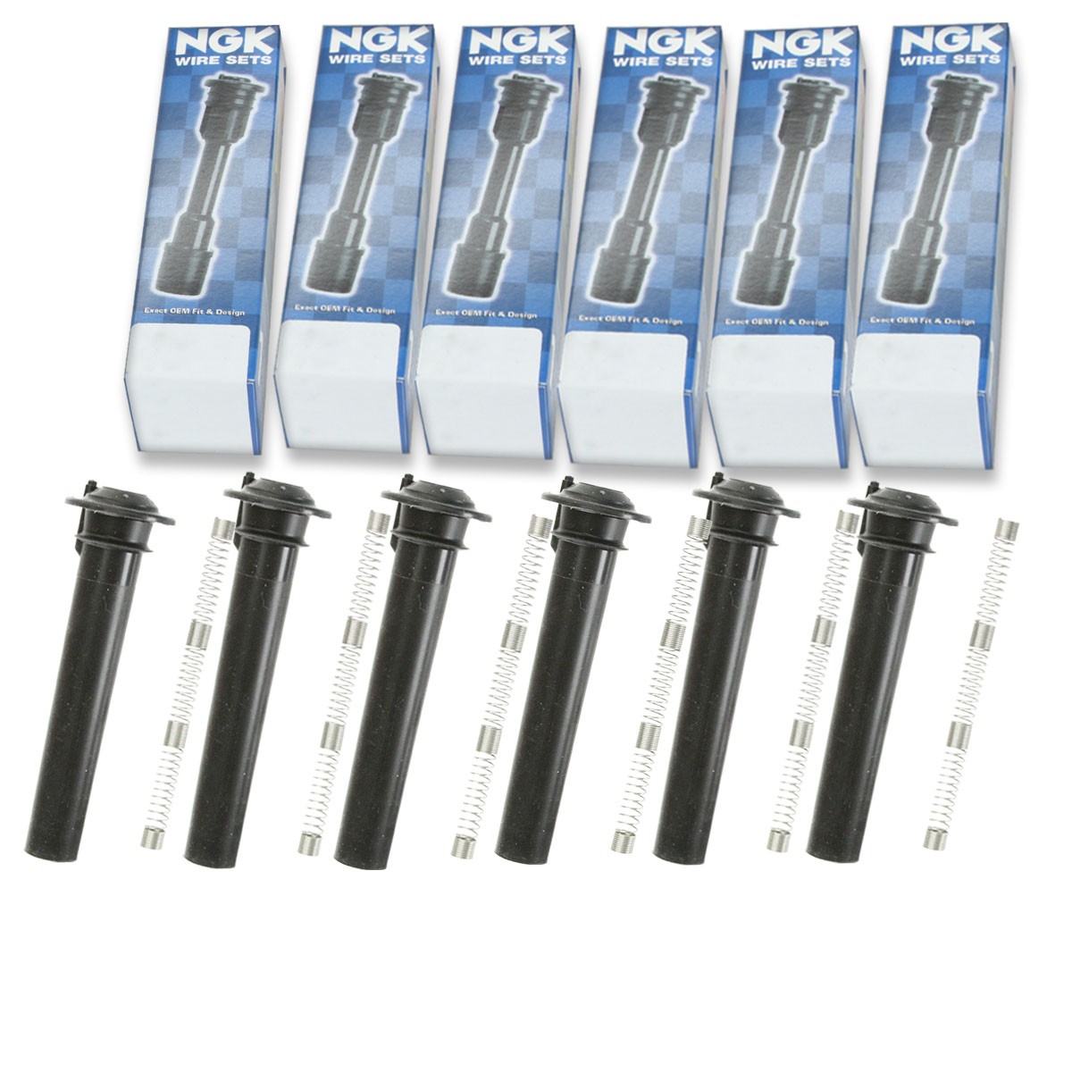 6 pcs NGK Ignition Coil Boot for 2005-2008 Mercury Mariner 3.0L V6 - Direct ue
