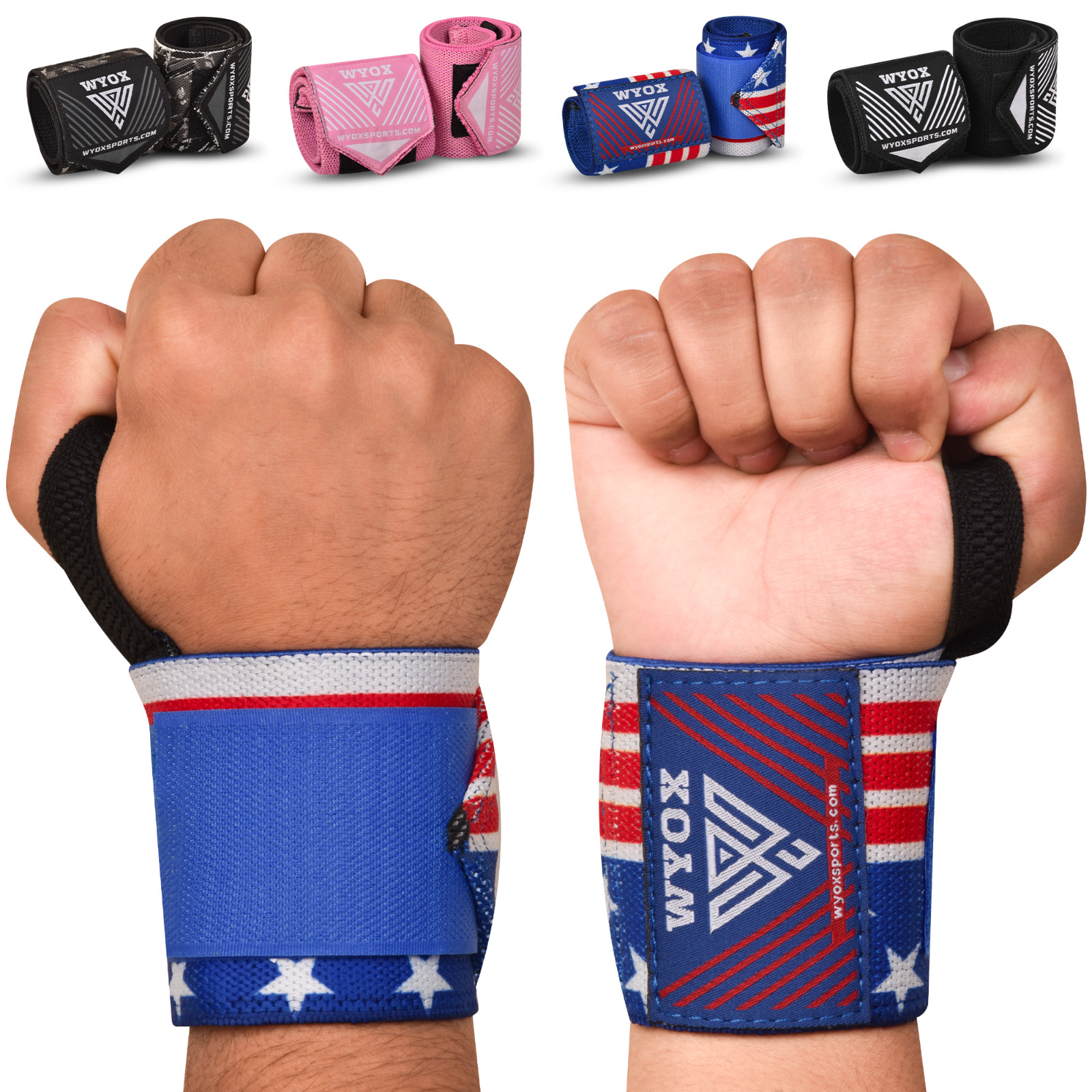 WYOX Weightlifting Wrist Straps 18" Heavy Duty for Deadlift Powerlifting Gym