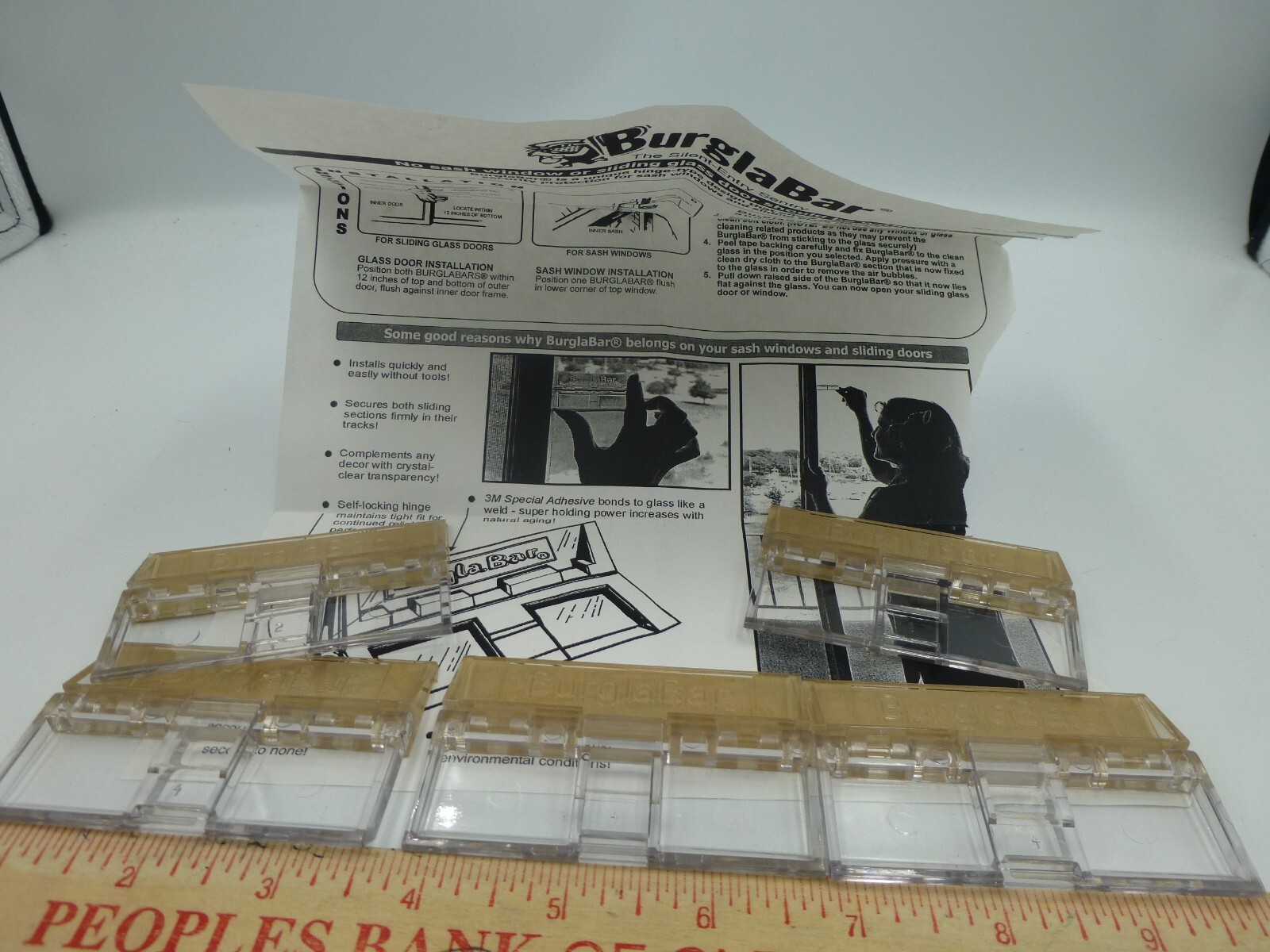 Five BurglaBars for Sash Windows or Sliding Doors, Plus Instructions
