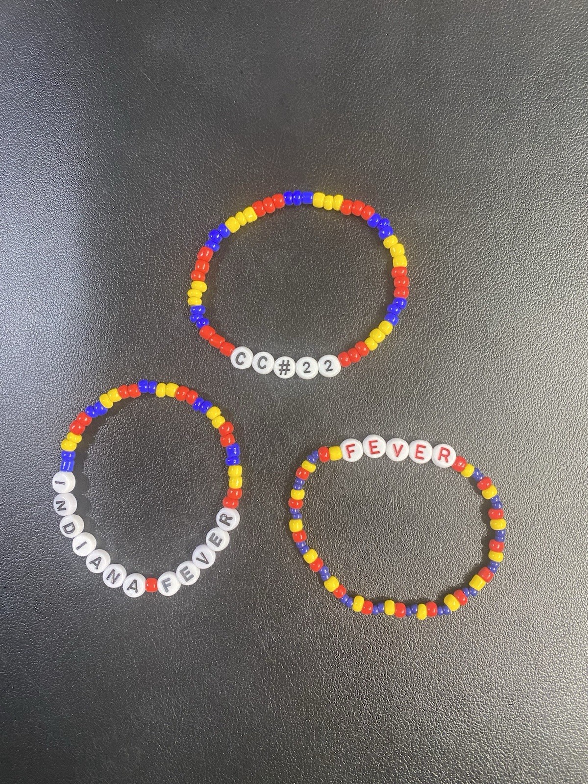 3 indiana fever caitlin clark 7 in elastic string bracelets