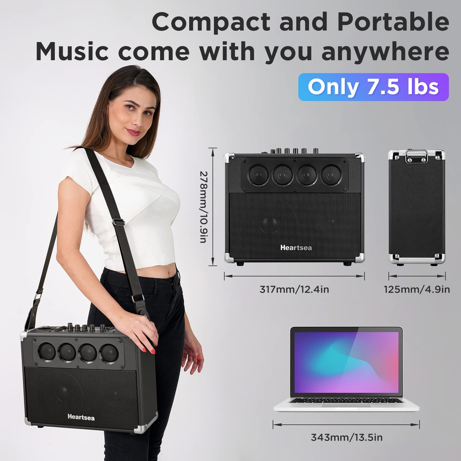 Portable Karaoke Machine, with Wireless Microphones, Bluetooth Party Speaker ...