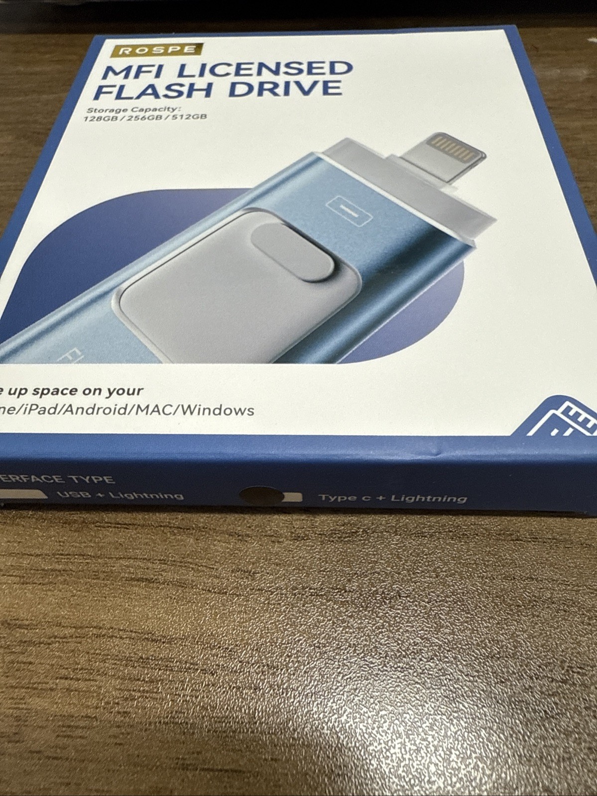 MFI Certified 128GB Lightning/TypeC Flash Drive Memory Stick
