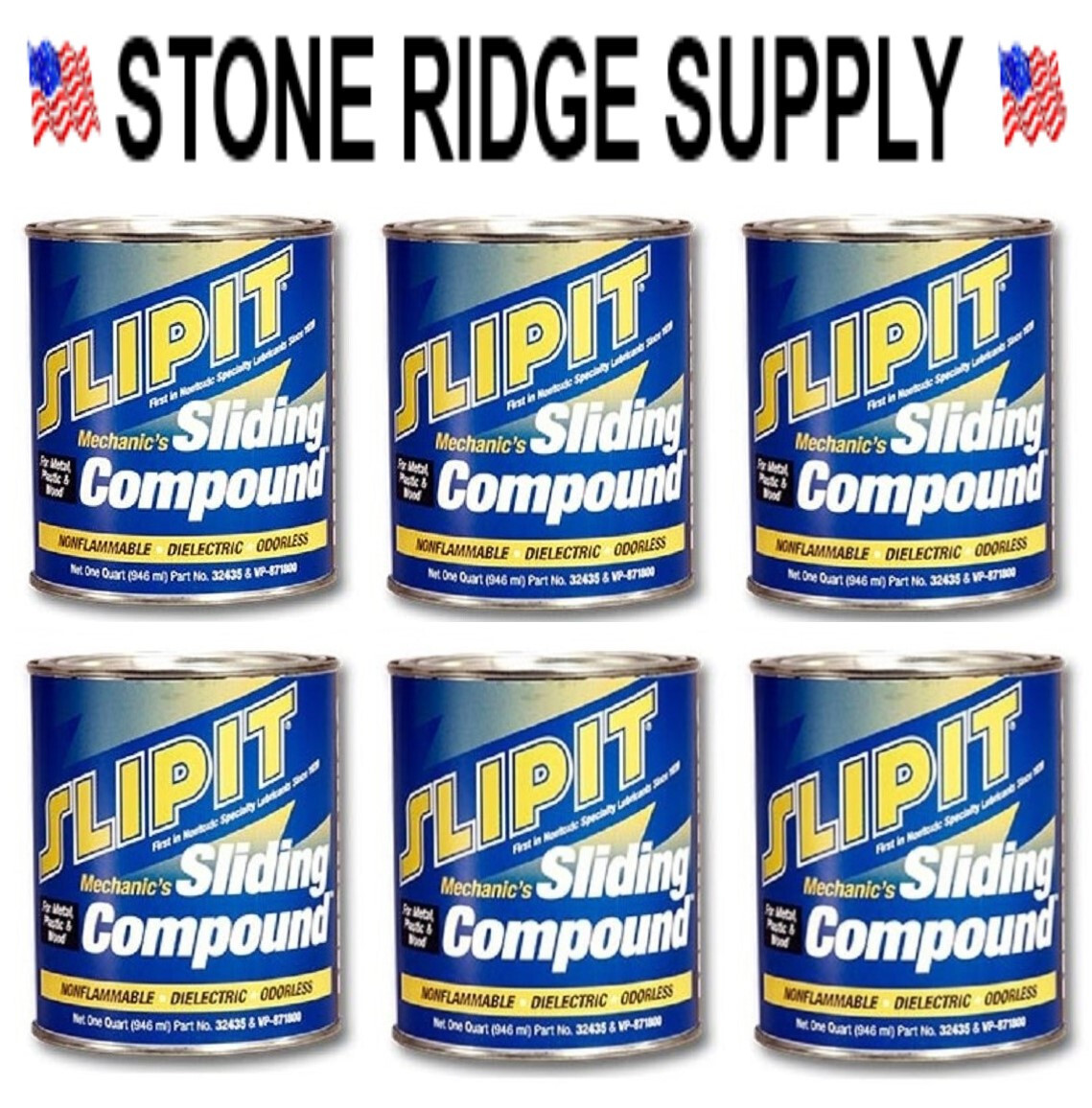 SLIPIT MECHANICS SLIDING COMPOUND QTY6 QUARTS  SILICONE /  METAL, PLASTIC, WOOD