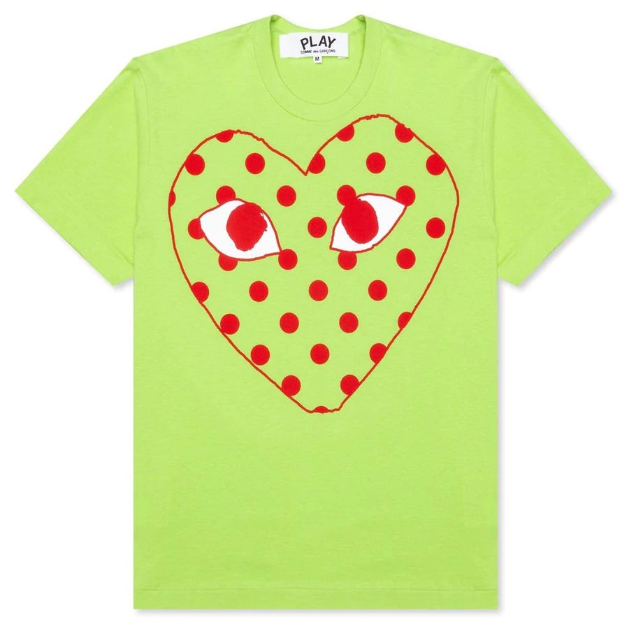 COMME DES GARCONS PLAY Neon Green Play Shirt Polka Dots - Green - AZ-T276-051_2