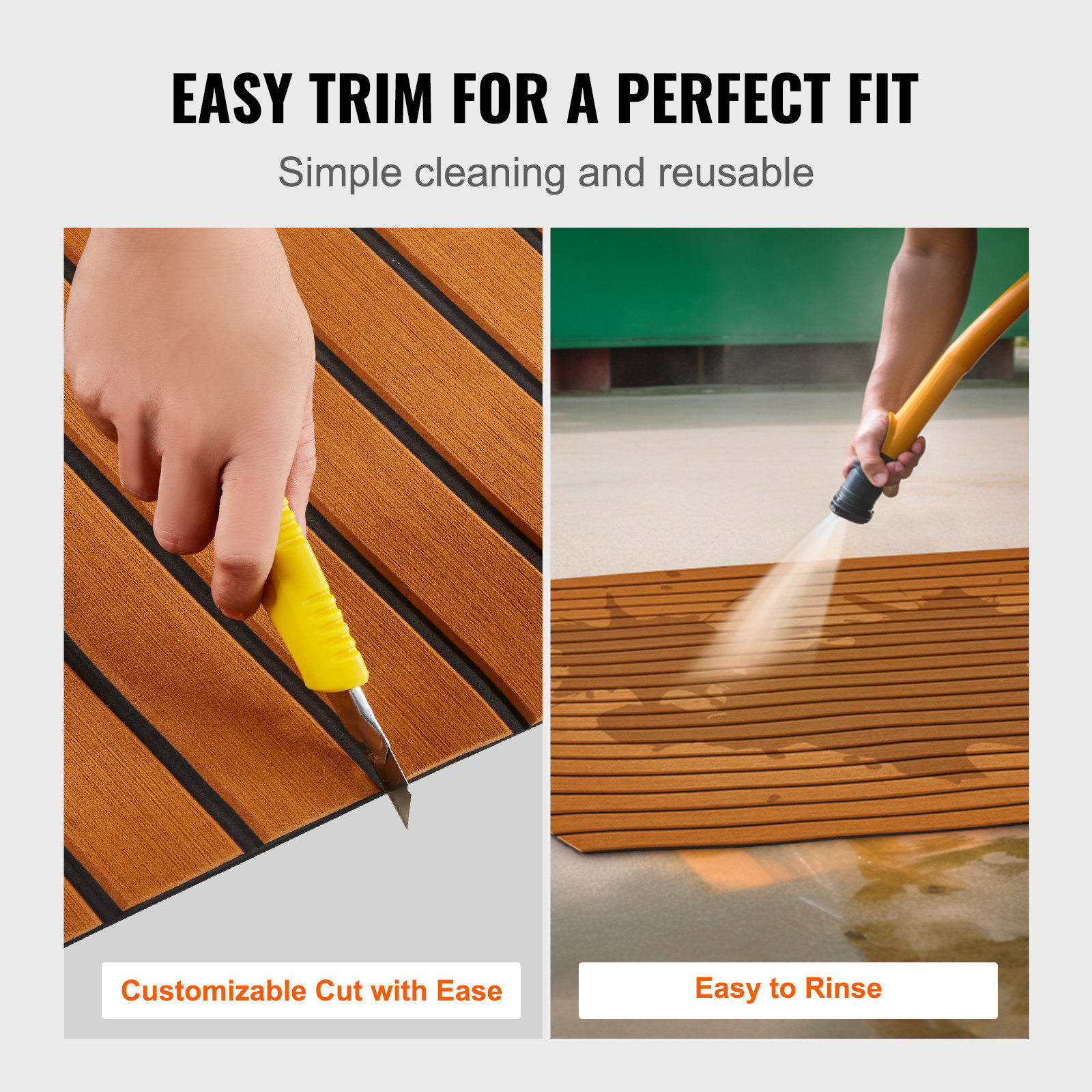 VEVOR Boat Flooring EVA Foam Boat Decking 94.5" x 35.4" Self-Adhesive Flooring