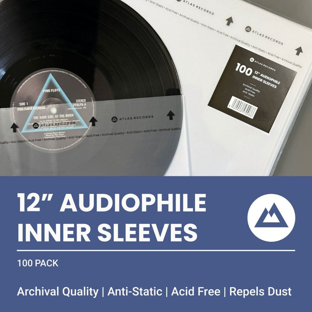 100 x 12" Inch Anti Static Inner Vinyl LP Record Sleeves | Archival Audiophile