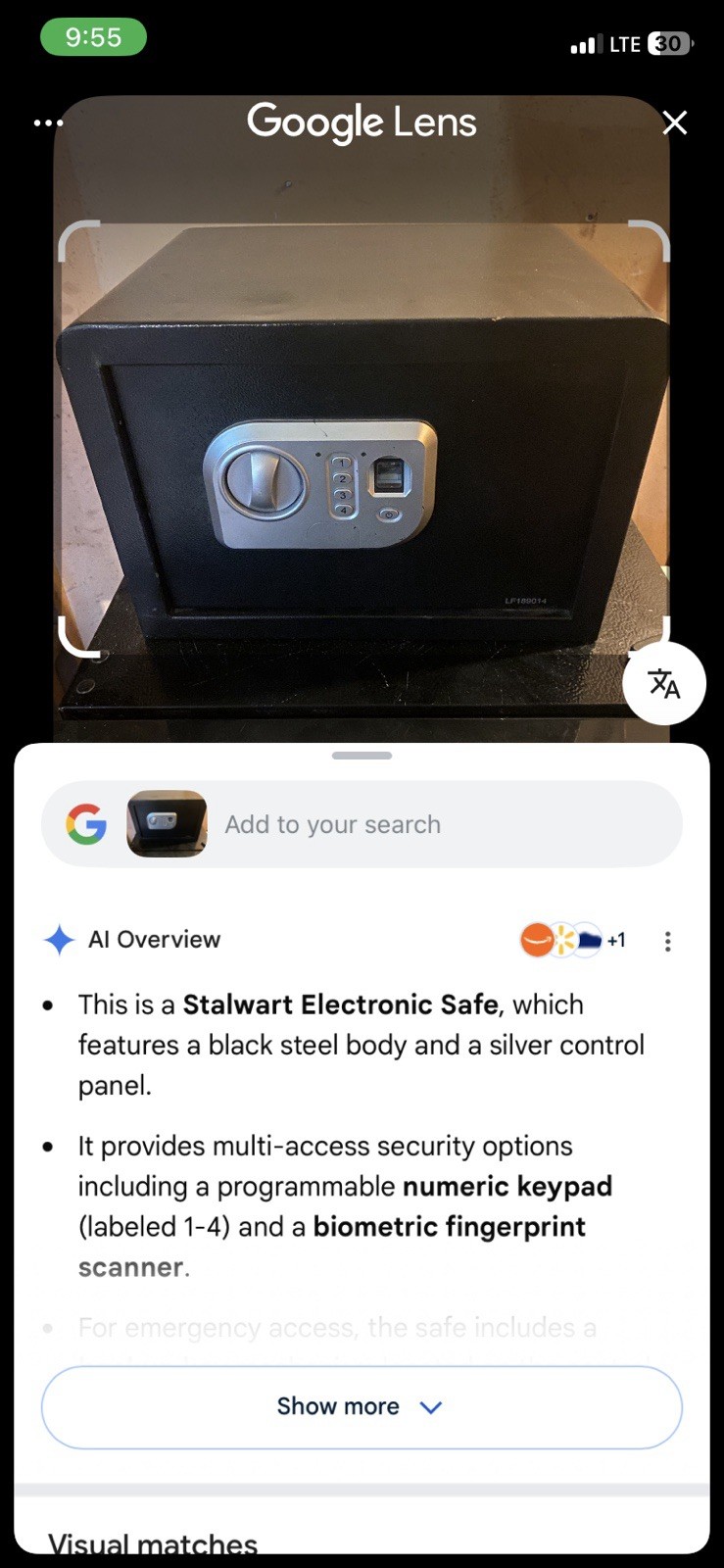 Stalwart Electronic Safe Black Streel