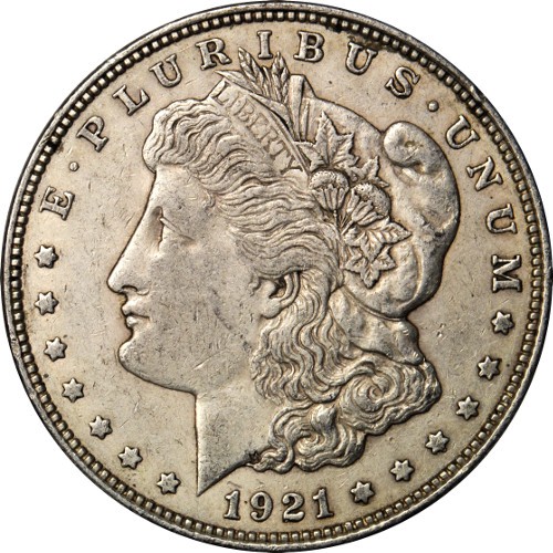 1921 Morgan Silver Dollar Coin (VG+)