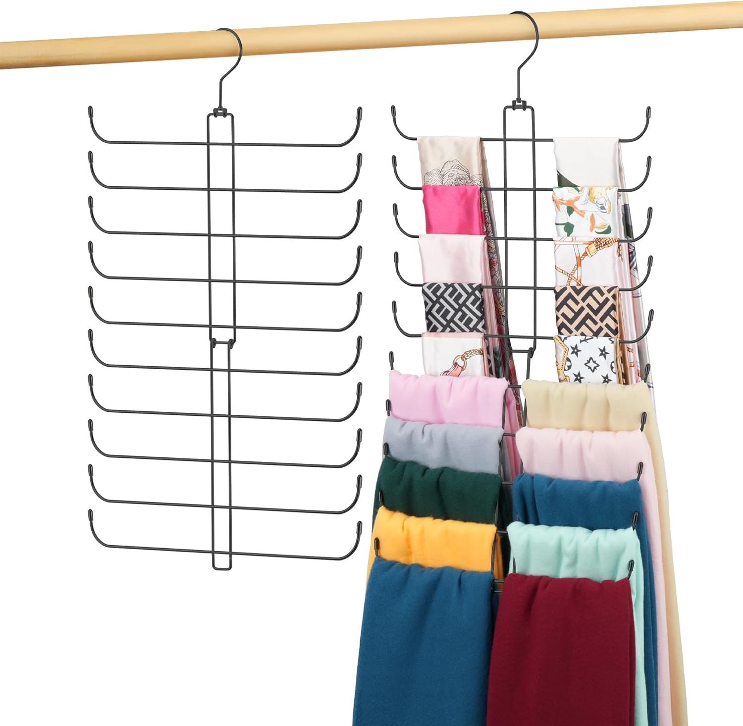 Scarf Hanr for Closet, 40 Lar acity Scarf Organizer, Space Saving